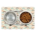 thumbnail image 1 of Indie Pet Mat for Food and Water, Retro Mustache Pattern in Different Colors Curly Shapes Old Fashioned, Non-Slip Rubber Mat for Dogs and Cats, 18" X 12", by Ambesonne, 1 of 2