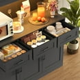 thumbnail image 6 of Hiphuta 72" Tall Kitchen Pantry Cabinet with RGB LED, 47" Wide Storage Cabinet with Adjustable Shelves and Charging Station, for Kitchen Dining Room, Black, 6 of 8