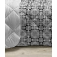 thumbnail image 3 of Abstract Down Alternative Comforter, Monochrome Style Grid Inspired Layout of Geometric Rhombus Like Streaks, Microfiber Quilt for All Season, 5 Sizes, Charcoal Grey White, by Ambesonne, 3 of 3