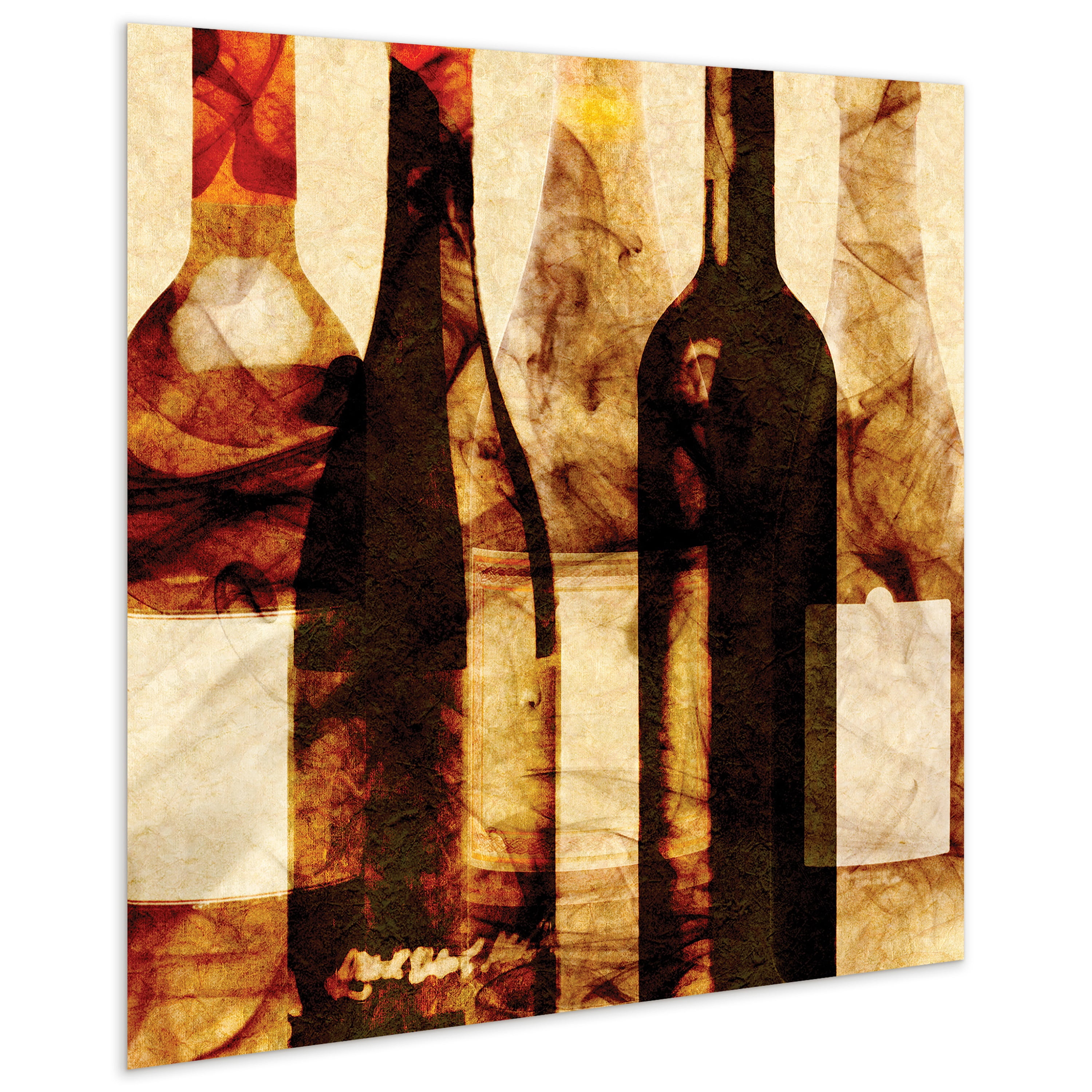 Empire Art Direct Smokey Wine 3 Frameless Free Floating Tempered Glass Panel Graphic Wall Art, 38" x 38" x 0.2", Ready to Hang