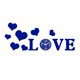 thumbnail image 1 of Pegatina de reloj de pared con forma de corazón de amor, acabado de espejo práctico y elegante. Azul, 1 of 9