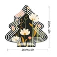 thumbnail image 2 of Stylized Metal Hanging Christmas Tree Wind Spinner - Floral Pattern Design with Daisies Perfect for Garden & Yard Decor, 2 of 7