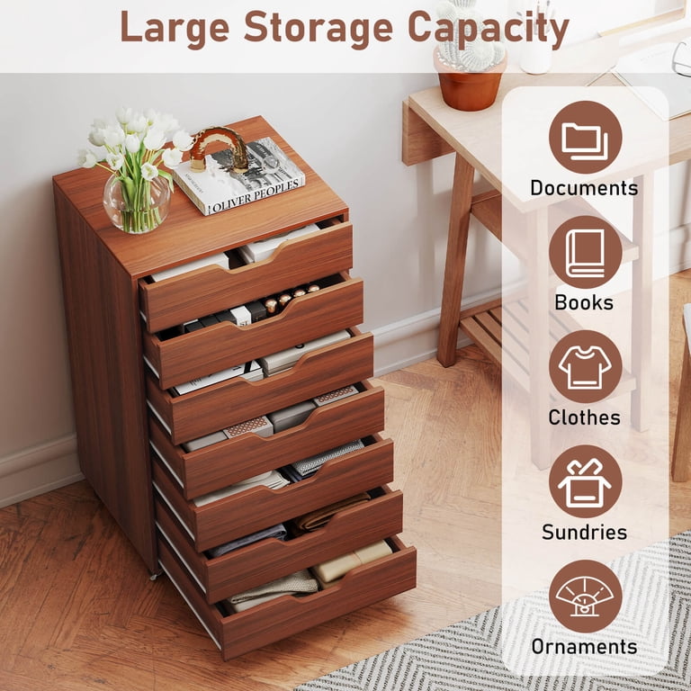 Costway 7-Drawer Chest Mobile File Cabinet Vertical Filing 