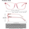 thumbnail image 2 of 2-Pack Progressive Multifocal Computer Glasses Women Men Blue Light Blocking Reading Glasses Spring Hinge Readers (1Pink 1 Transparent, 1.0), 2 of 7