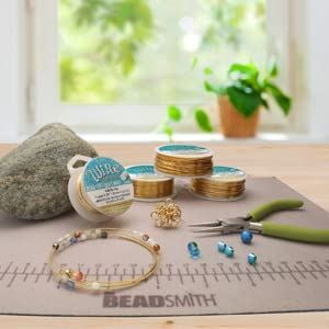 The Beadsmith Wire Elements Craft Wire – Tarnish Resistant, Soft Temper, Round, Gold Color – 0.32mm, 28 Gauge, 500 Feet Spool – Jewelry Making, Wire Wrapping, Floral, & Other DIY Crafts