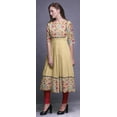 thumbnail image 4 of Bimba White2 Floral Anemone & Roses Printed Indian Kurtis For Women Anarkali Kurti Maxi Casual Dress XXX-Large, 4 of 5