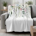 thumbnail image 2 of Spring Eucalyptus Leaves Blanket Soft Cozy Warm Throw Blanket for Couch, Plush Fuzzy Flannel Fleece Blankets for Sofa, Pastoral Floral Botanical Rustic Bed Blankets Lightweight Gifts for Men, 50"x80", 2 of 9