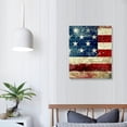 thumbnail image 4 of Shiartex American Flag Retro Paintings Red Blue Stripes Pictures for Living Room Patriotic Artwork Prints Wall Art on Canvas Modern Home Decorations Framed Gallery-Wrapped Ready to Hang 16x20 in, 4 of 5