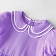 thumbnail image 6 of Milgrthf Tween Dirl's Babydoll Collar Summer Dress Puffle Sleeve Summer Casual Mini Princess Dress Purple, 6 of 6