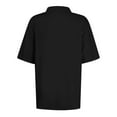 thumbnail image 5 of vigerkar Womens Polo Shirts Short Sleeve Summer Work Business Lapel Collared Tops Dressy Casual Button Cotton Golf Blouse Black, XXL, 5 of 5