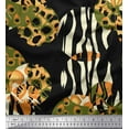 thumbnail image 1 of Soimoi Black Cotton Duck Fabric Leopard & Wild Animal Skin Printed Fabric 1 Yard 42 Inch Wide, 1 of 3