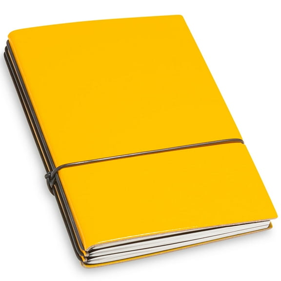 X17 1-406-3Y A6 Bonded Leather Notebook, Yellow, 3 Inlays