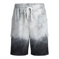 thumbnail image 6 of Cargo Shorts for Men Summer Casual Color Block Tie Dye Elastic Waist Straight Leg Beach Shorts with Pockets, 6 of 6