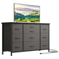thumbnail image 1 of 10-Drawer TV Stand for 55" TV with Power Outlets, Wood Top, 1 of 7
