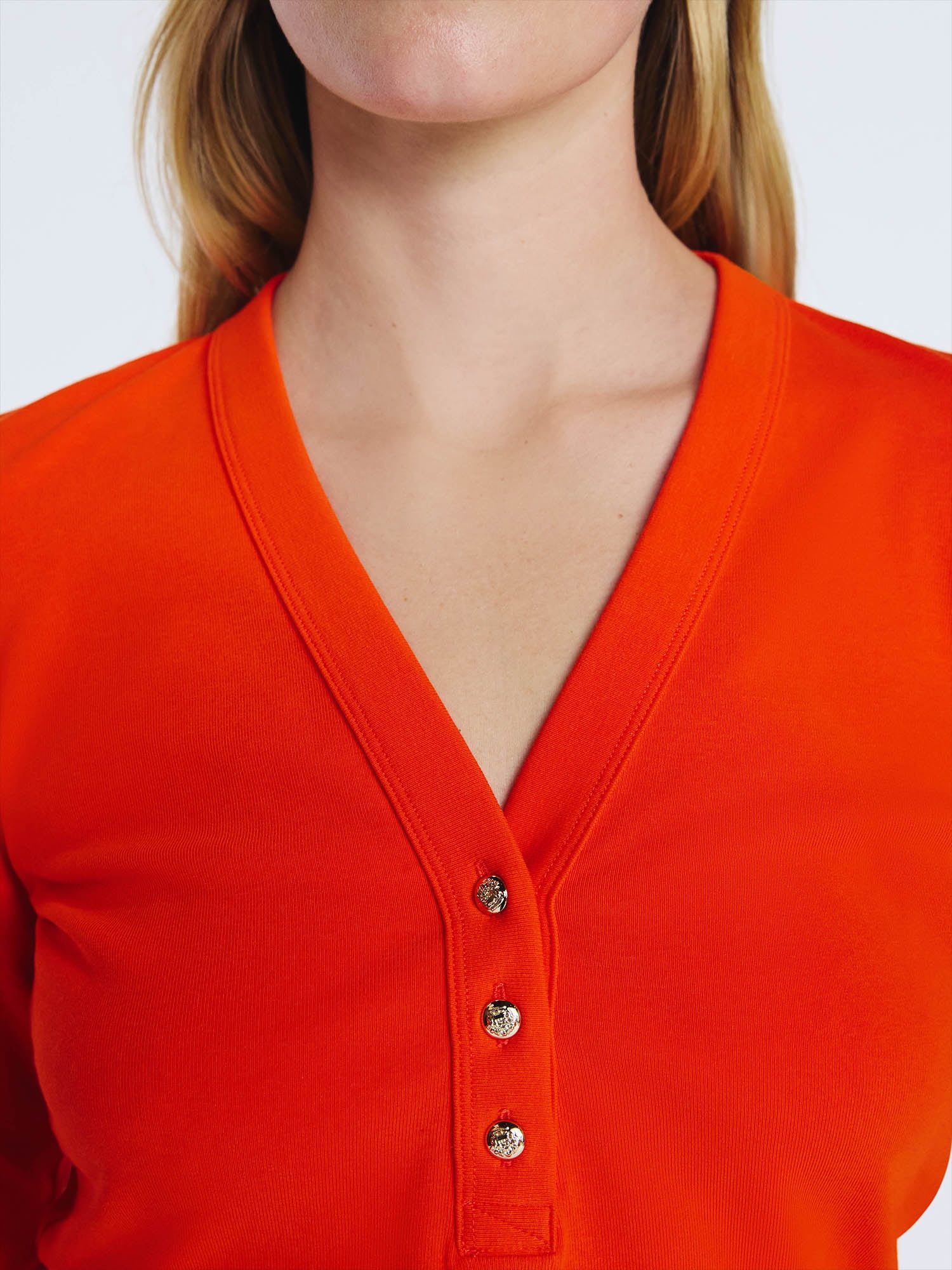 Free Assembly Women's V-Neck Henley with Long Sleeves, Sizes XS-XXL