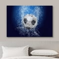 thumbnail image 3 of HFDF Canvas Prt Wall Art Soccer Ball World Cup Vibrant Blue Ocean Water Boys Room Decor Sports Fitness Photography Realism Decorative Scenic Multicolor for Livg Room Bedroom Office 10x8inch Unframed, 3 of 5