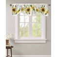 thumbnail image 2 of Tie Up Valance Curtain for Kitchen, Pastoral Farm Yellow Sunflowers Rod Pocket Short Curtains Adjustable Tie-Up Shade Valances, Floral Leaf on Stripe Window Treatment for Bathroom Living Room Bedroom, 2 of 7