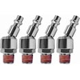 thumbnail image 1 of 4 Piece 1/4 Inch NPT Male Thread Air Plug Industrial Swivel Coupler Chrome Steel, 1 of 5