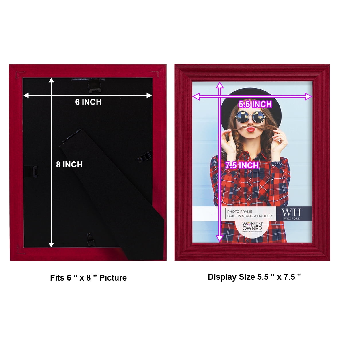 Grooved 6 in. x 8 in. Red Picture Frame (Set of 2)