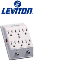 Leviton 3500-PC Micro Processor Based Equipment 6-Outlet Surge Adapter W CATV by Leviton Mfg