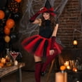 thumbnail image 4 of Adult Women'S Halloween Witch Costume Set With Hat, Striped Socks, Gloves And Tulle Skirt, Four-Piece Outfit For Costume Parties, Dance Events, Cosplay And Themed Celebrations, 4 of 6