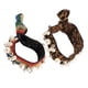 thumbnail image 2 of 2 bandas elásticas para el cabello con nudos de perlas artificiales de arcoíris y leopardo., 2 of 7