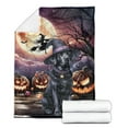 thumbnail image 2 of Spooky Halloween Night Witch Labrador Retriever Glowing Pumpkins Cozy Fleece Blanket Lab Dog Lover Gifts Warm Soft Throw Blanket - 12015, 2 of 5