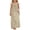 Beige, variant on Girls Summer Sleeveless Spaghetti Strap Sun Dress with Flowy Skirt and Pockets for Casual Play Outfits