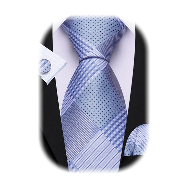 Set Clásico de Corbata de Seda Barry.Wang con Pañuelo y Gemelos