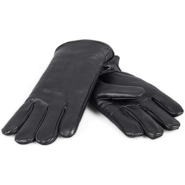 Mens sheepskin 2024 lined leather gloves