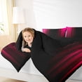 thumbnail image 4 of Feelyou Abstract Ombre Queen Comforter Set, Red Stripes Lines Bedding Comforter Set, 3pcs, 4 of 8