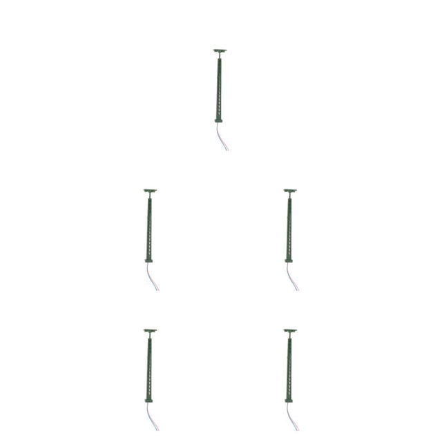 Youkk Model Railway Lamp for Micro-Landscape Props LED Metal Lamppost Decoration Ladder Streetlights Architectural Sand Accessories Green(Warm Light) 5Set