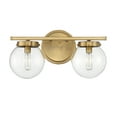 thumbnail image 2 of Trade Winds Linda 2-Light Bathroom Vanity Light in Natural Brass, 2 of 5
