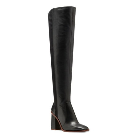 UPC 194307349532 product image for VINCE CAMUTO Womens Black Cushioned Square Toe Zip-Up Leather Dress Heeled Boots | upcitemdb.com
