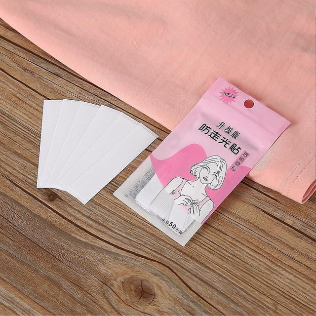 Women Safe Tape Self Adhesive Transparent Double Sided Tape for Collar Shoulder Straps 10pcs 1.8x8.5cm/0.71x3.35in