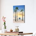 thumbnail image 2 of Beach Seaside Canvas Wall Art: Coastal Coconut Trees Painting Ocean Swing Hanging on Palm Tree Picture Seascape Sunset Artwork Decor for Living Room Bathroom 16" x 12", 2 of 6