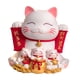 thumbnail image 2 of Figura de alcancía de gato, figura decorativa de escritorio Feng Shui, tarro de ahorro, figura de gato rojo, 2 of 9