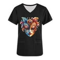 thumbnail image 5 of BiZtdJrK Mardi Gras Scrubs for Women 2025 Spring Summer Short Sleeve T Shirts Nurse Medical Uniforms Casual V Neck Scrub Tops Shirts Black XXL Prime Day Sales Today 2025 Clearance, 5 of 6