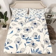 thumbnail image 2 of Homewish Vintage Flower Floral Bed Sheets, Leaf Plant Botancial King Sheets, Teens Girls Women Sheet Set, Super Cozy Room Decor, 4 Pieces, 2 of 7