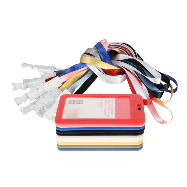 Porte-carte d'Identité, 10 Pcs Porte-Badge Assorti Porte-Carte Clé Porte-Badge d'Identité Intégration Transparente