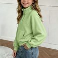 thumbnail image 7 of Ashirexll Girls Sweatshirts Solid Stand Collar Full Zip Long Sleeve Sweatshirt Outerwear for Big Girls 5-14 Years, 7 of 7