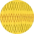 thumbnail image 1 of Ahgly Company Machine Washable Indoor Round Solid Yellow Modern Area Rugs, 4' Round, 1 of 4