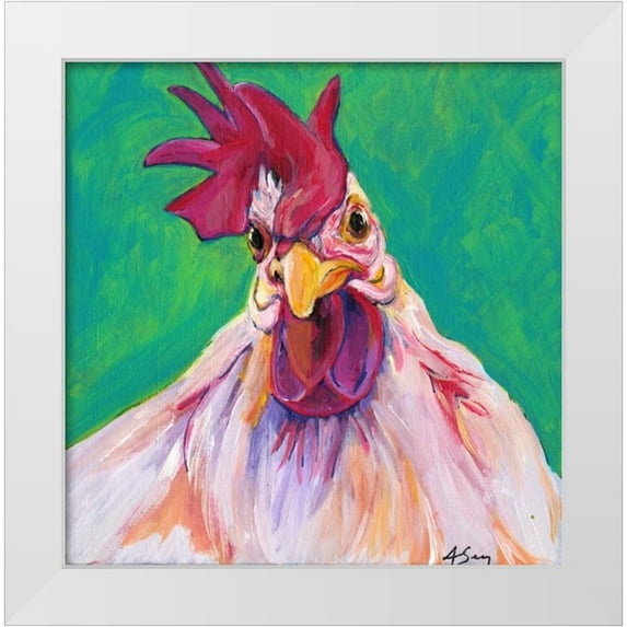 Seay, Anne 15x15 White Modern Wood Framed Museum Art Print Titled - Chicken
