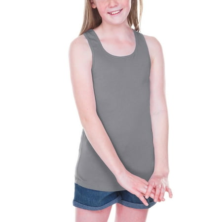 Kavio GJP0661 Girls 7-16 Sheer Jersey Scoop Neck Tank-Titanium-S