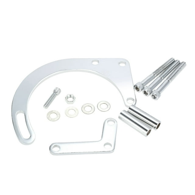 Alternator Chrome Low Mount Alternator Bracket SWP SB Replacement for 350 Short Water Pump