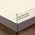 thumbnail image 4 of 4-Piece Full Sleeper Sofa Sheet Set, 100% Egyptian Cotton, 1000 Thread Count, Fits 5" Deep Pull-Out Couch Mattress (54" x 72") - Ivory Solid, 4 of 5