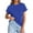 Blue, variant on Womens Summer Tops Spring Casual Rolled Short Sleeve Basic Tees Crew Neck Work Shirts Fashion Clothing