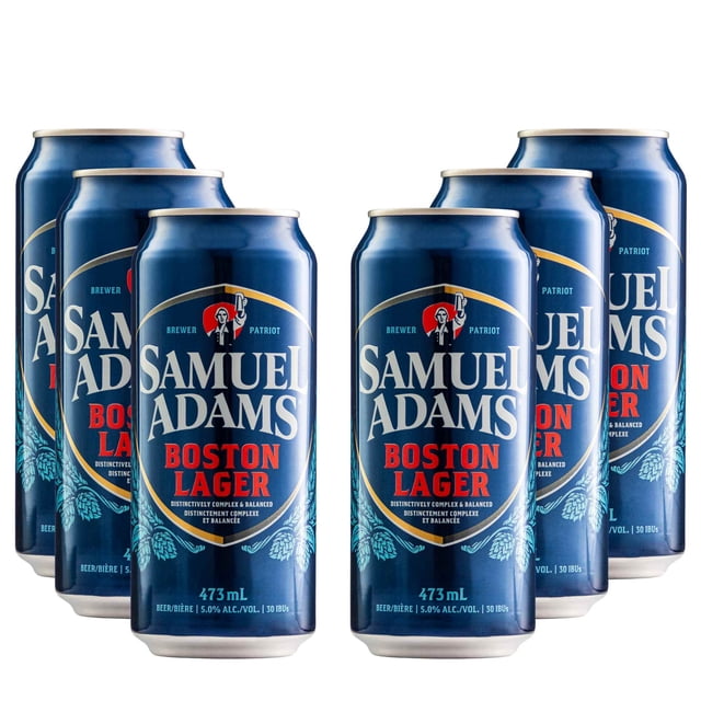 Six Pack Cerveza Samuel Adams Boston Lager Lata 473 Ml Samuel Adams Cerveza, Lager