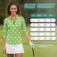 thumbnail image 7 of Binienty Green Polka Dot Women Sport Cloth Golf Tennis Shirts 3/4 Sleeve Sport Shirts Soft and Comfortable Lightweight with Collar Shirt Fit Plain for Golf,Tennis,Running,Gym, 7 of 7