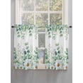 thumbnail image 5 of Green Eucalyptus Leaves 2 Panel Kitchen Curtains for Windows, Summer Botanical Watercolor Daisy Bathroom Privacy Curtain, Home Décor Window Treatment for Bedroom/Living Room 55"x45", 5 of 6